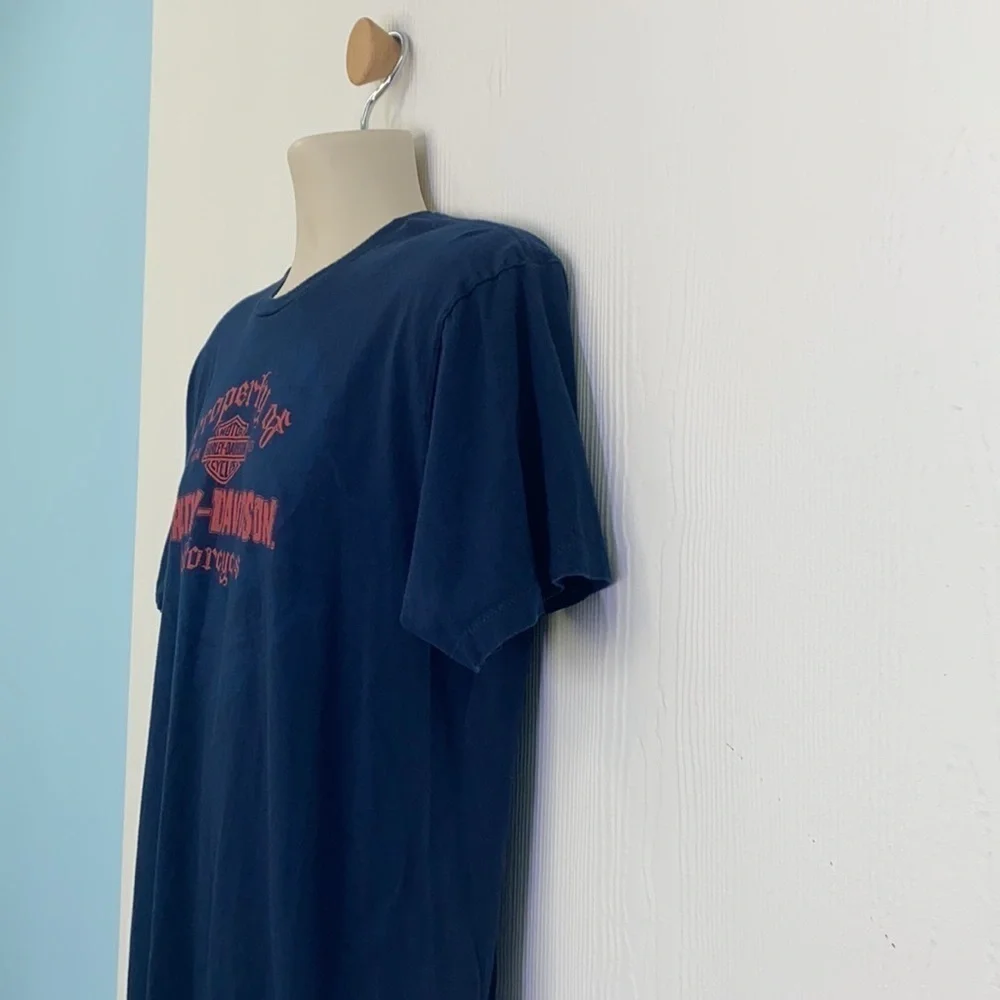 Harley Davidson - Navy Orlando Harley Davidson With Woman in Bikini Shirt Size L